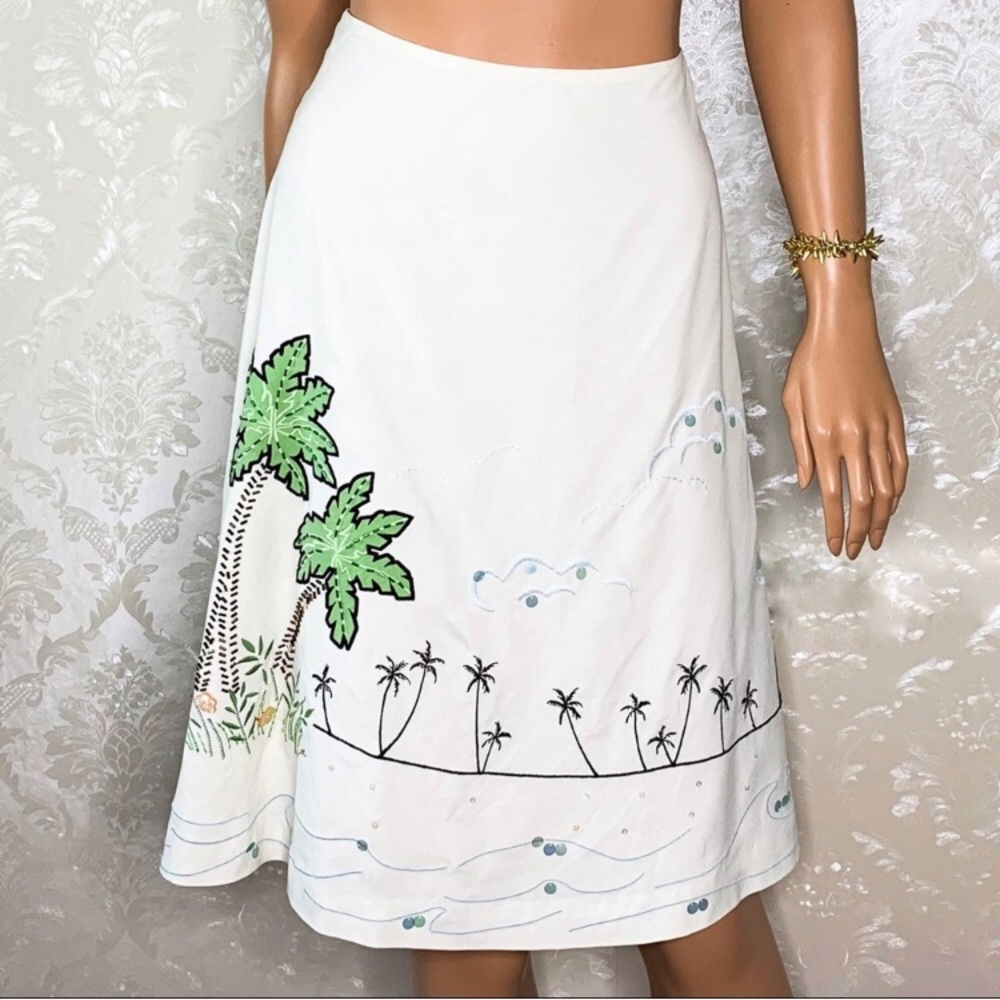 Tommy Bahama Silk Embroidered beaded skirt
